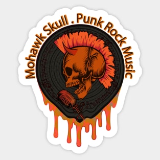 Punk Skull with Mohawk Sticker
